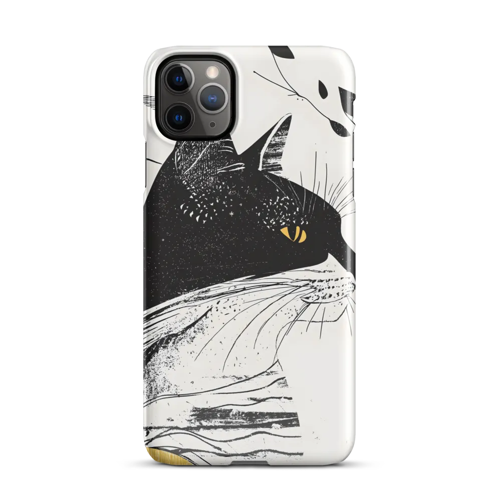 Whiskered Elegance: A Minimalist Cat Profile | Phone Case |  11 Pro Max | Snap Case | Glossy