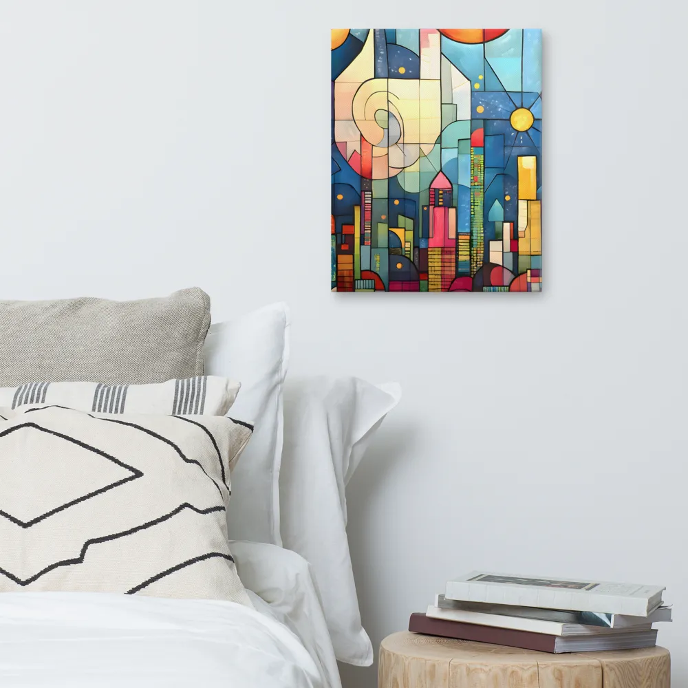 Geometric Harmony: A Vibrant Cityscape