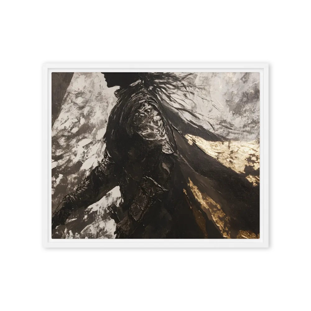 The Silhouette of Valor | Canvas with White Frame | 16″×20″