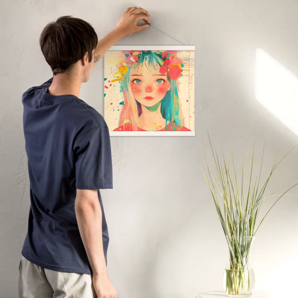Whimsical Blossom | Poster With White Wood Hanger | 16″×16″