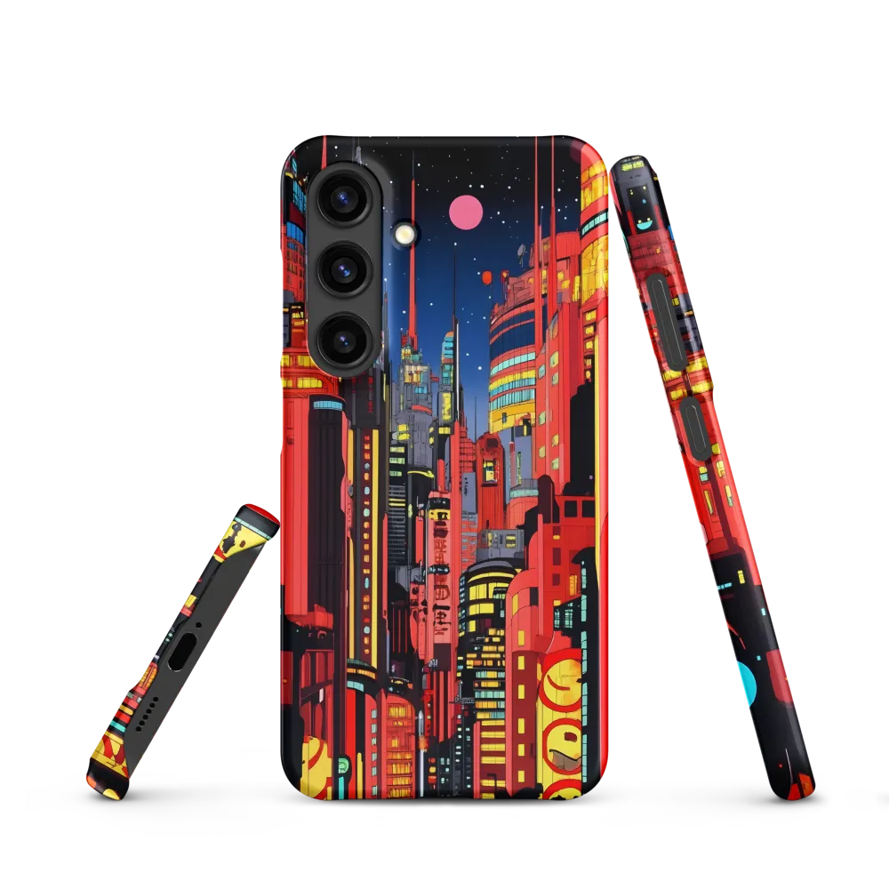 Neon Dreams: A Cyberpunk Cityscape | Phone Case |  S24 | Snap Case | Matte