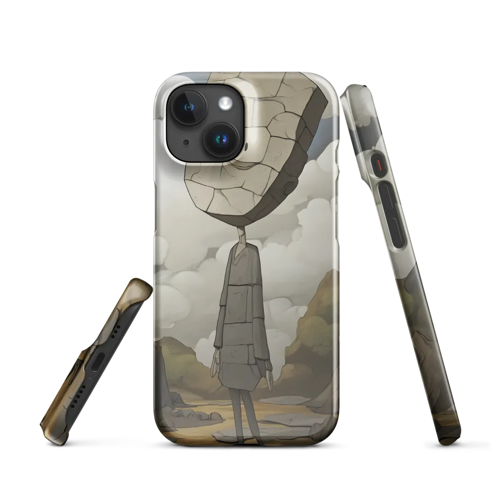 Whimsical Stone Figure in a Rocky Landscape | Phone Case |  15 | Snap Case | Glossy