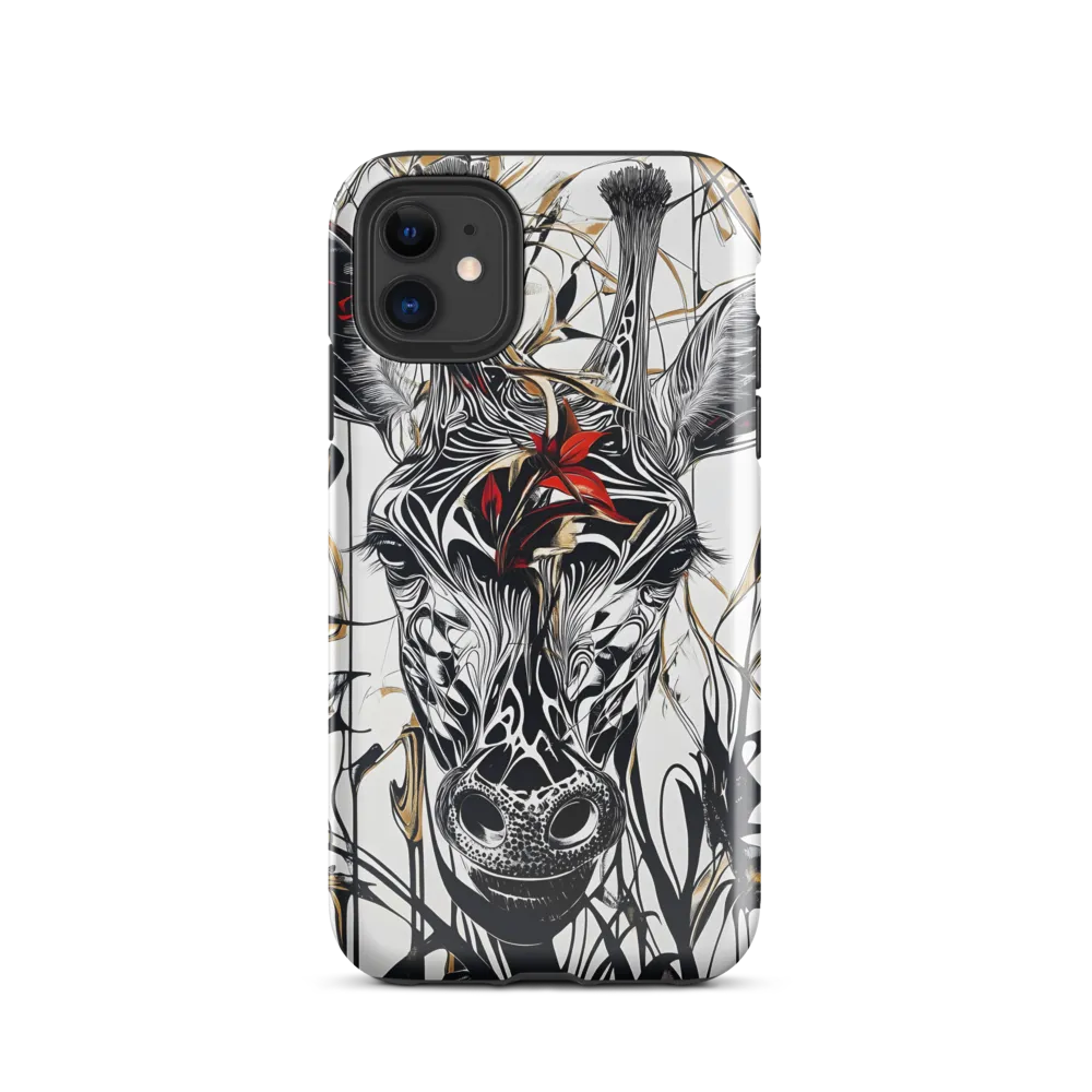 Floral Elegance: The Giraffe's Portrait