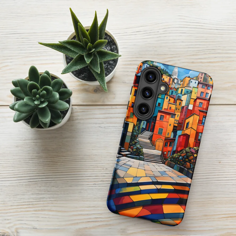 Vibrant Village: A Cubist Journey