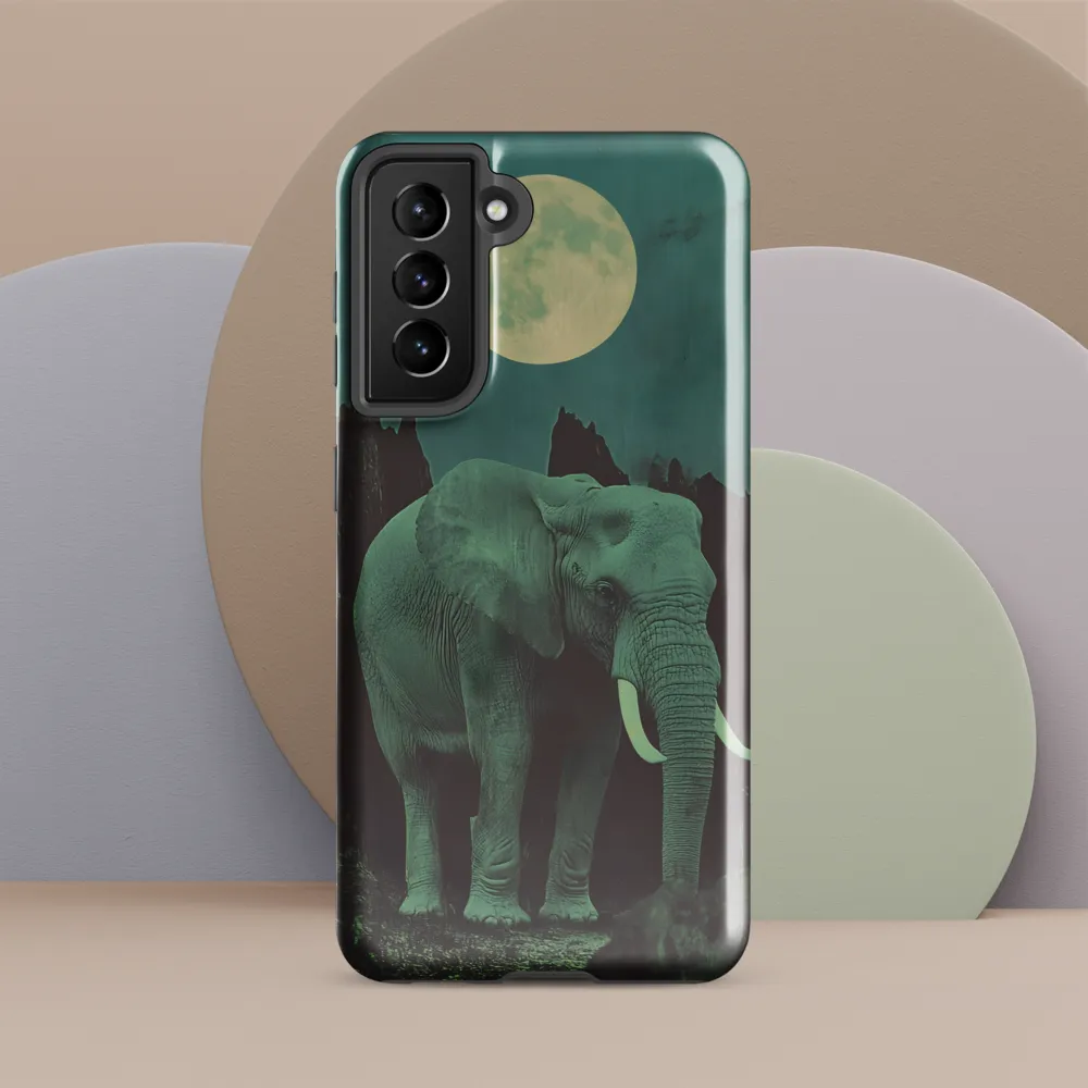 Ethereal Presence: Elephant Under a Full Moon