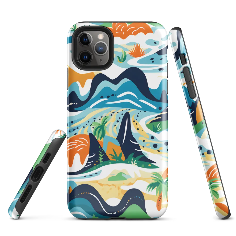 Abstract Tropical Landscape | Phone Case |  11 Pro Max | Tough Case | Glossy