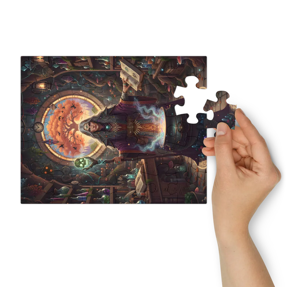 Autumn Apothecary Witch 
 Jigsaw Puzzle in Tin Box