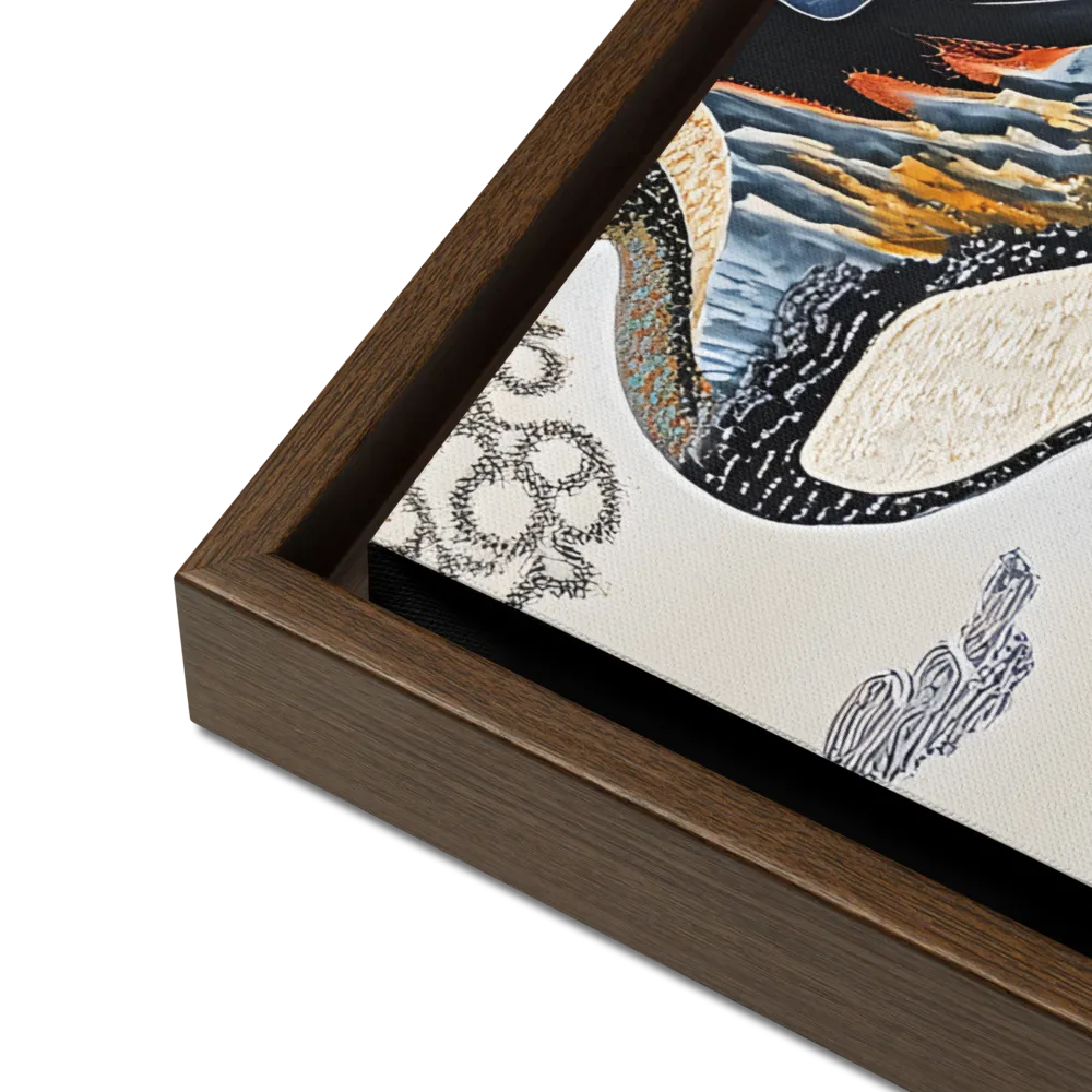 Flow of Tranquility | Canvas with Brown Frame | 18″×24″