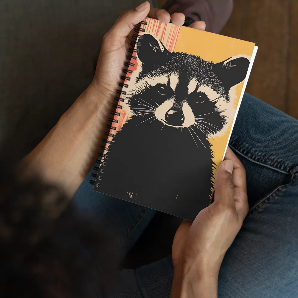 Whimsical Raccoon Portrait | Spiral Notebook