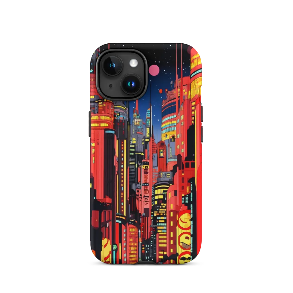 Neon Dreams: A Cyberpunk Cityscape | Phone Case |  15 | Tough Case | Matte