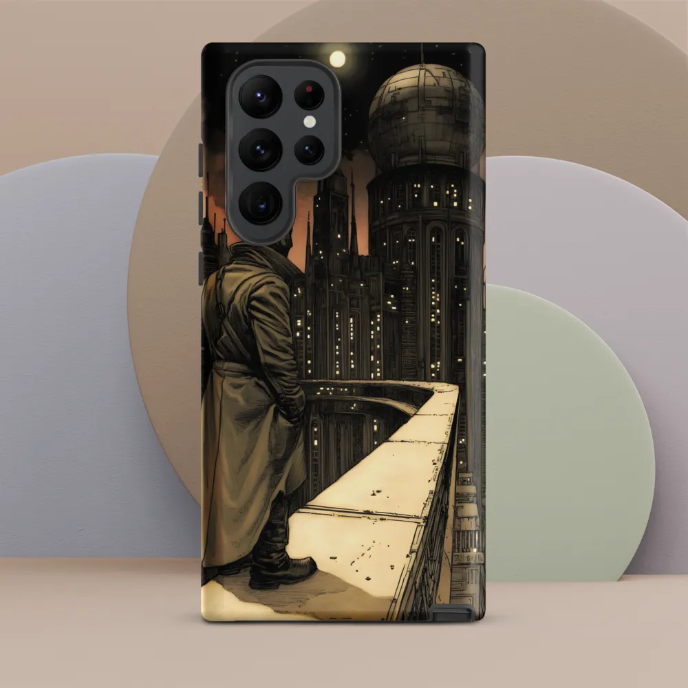 A Contemplative Gaze Over the Futuristic Metropolis