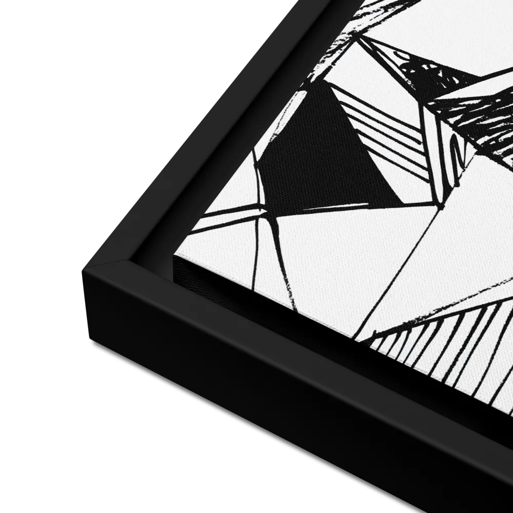 Dynamic Geometry in Ink | Canvas with Black Frame | 12″×12″