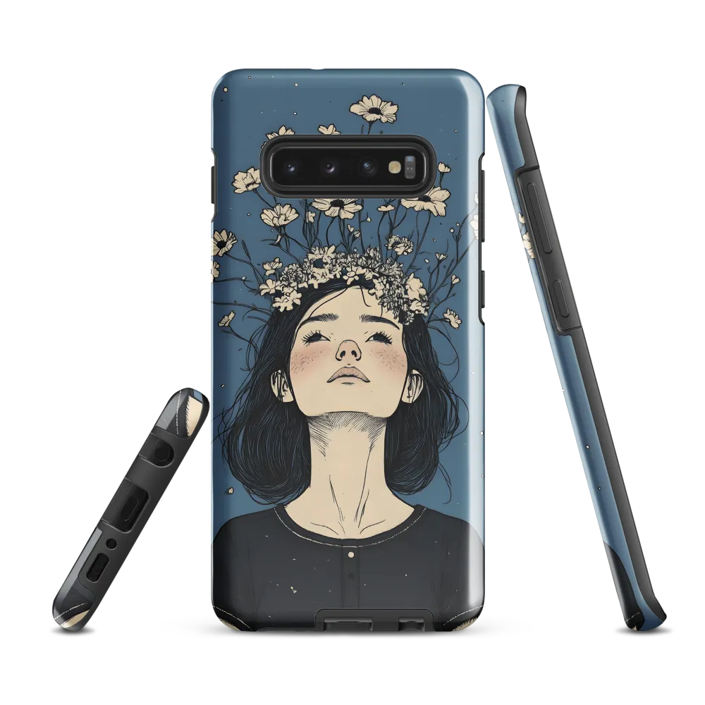 Floral Serenity: A Portrait of Tranquility | Phone Case |  S10 Plus | Tough Case | Glossy