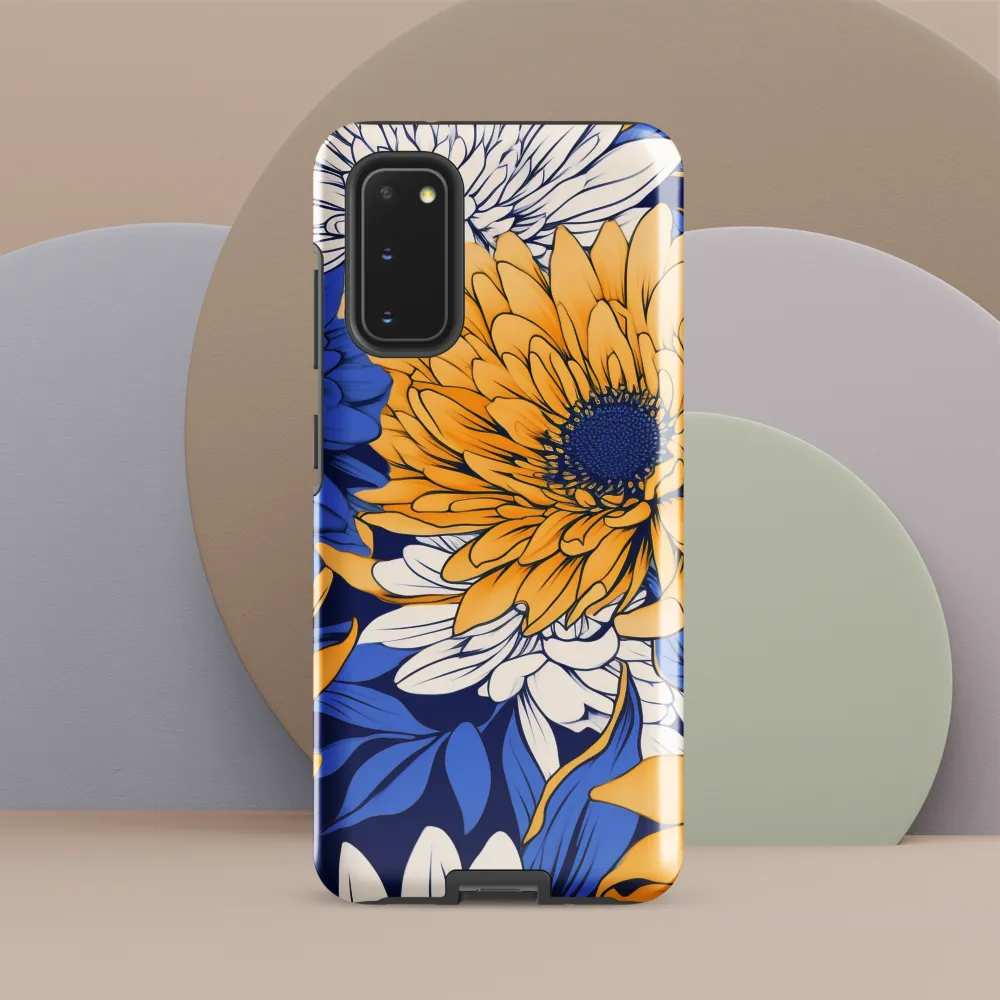 Floral Harmony in Blue and Yellow
