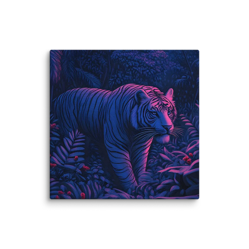 Mystic Prowler: The White Tiger in the Jungle | Canvas | 16″×16″