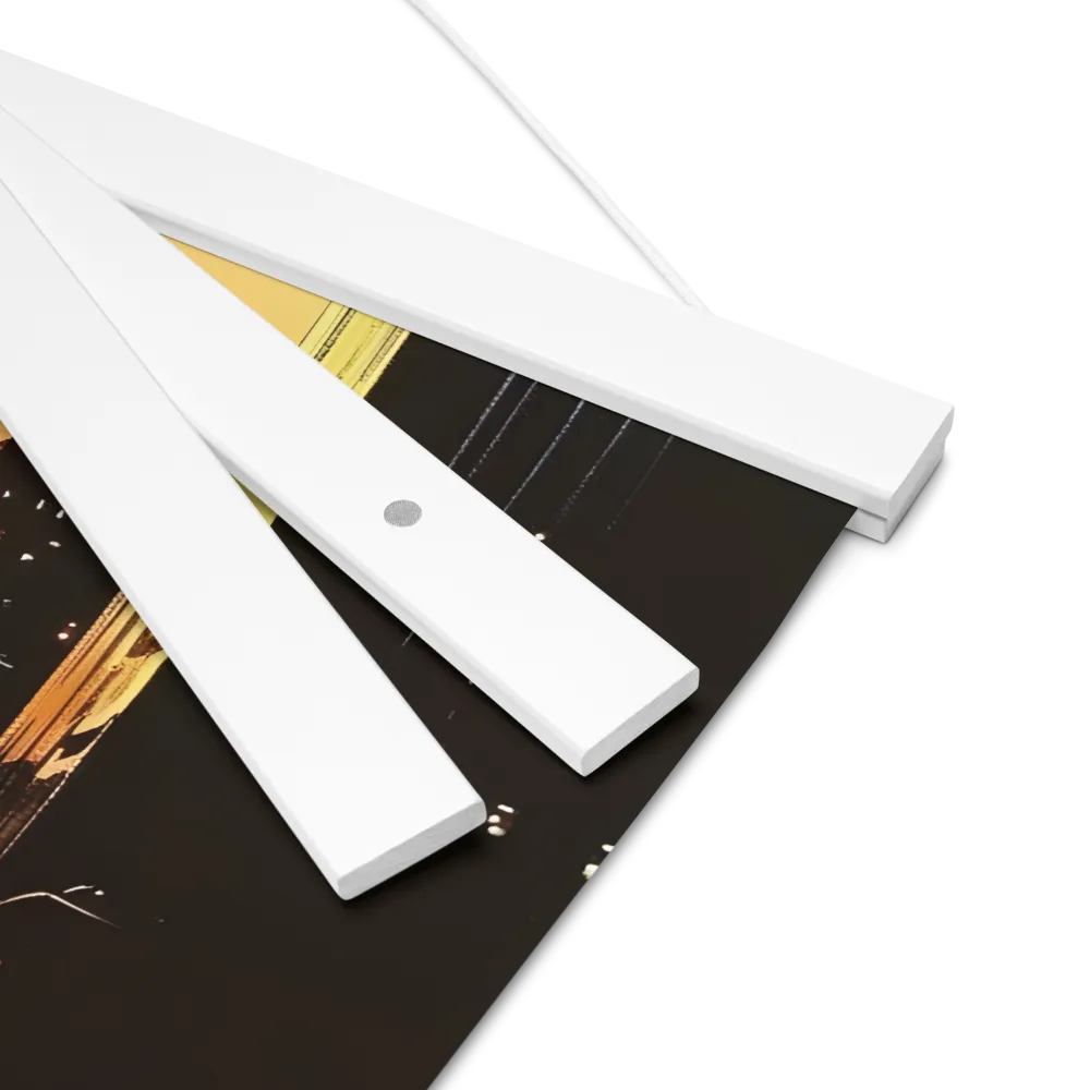 Metro Nexus: A Futuristic Cityscape | Poster With White Wood Hanger | 16″×16″