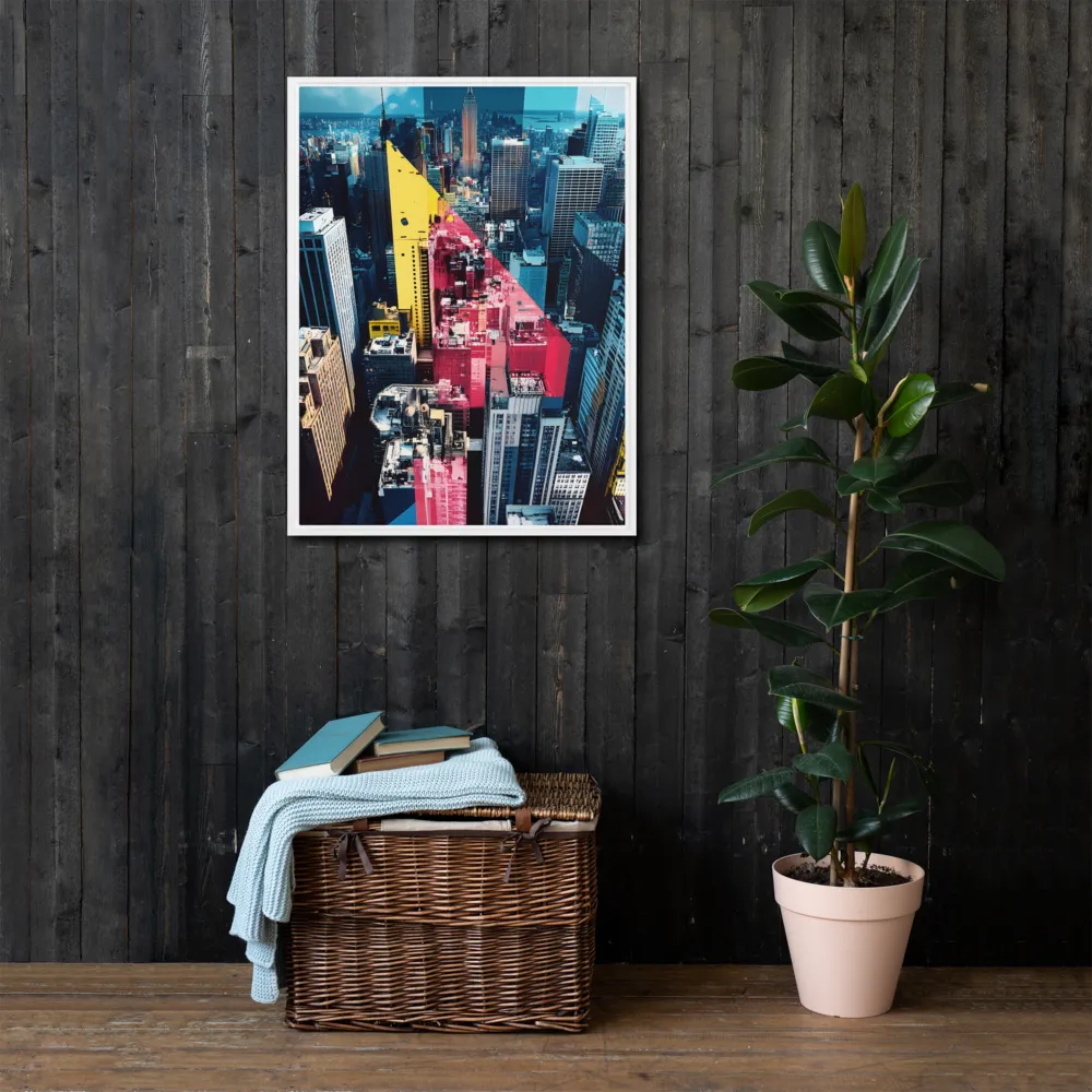 Dynamic Urban Symphony | Canvas with White Frame | 24″×32″
