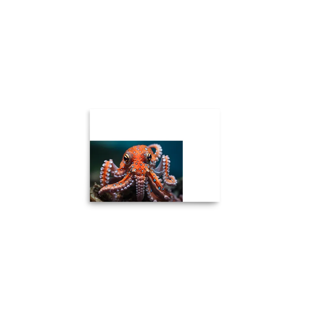 Curiosity of the Deep: The Orange Octopus | Poster | 5″×7″