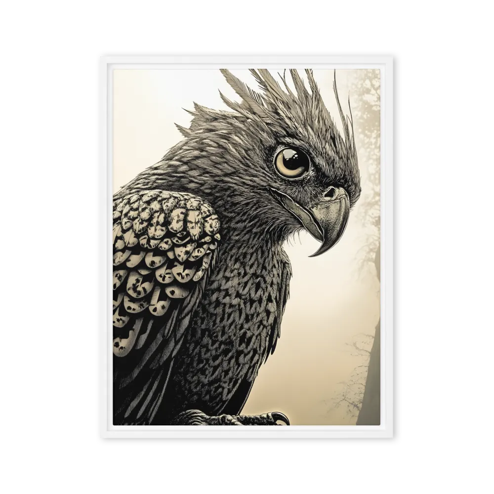 Majestic Owl in Detail | Canvas with White Frame | 24″×32″