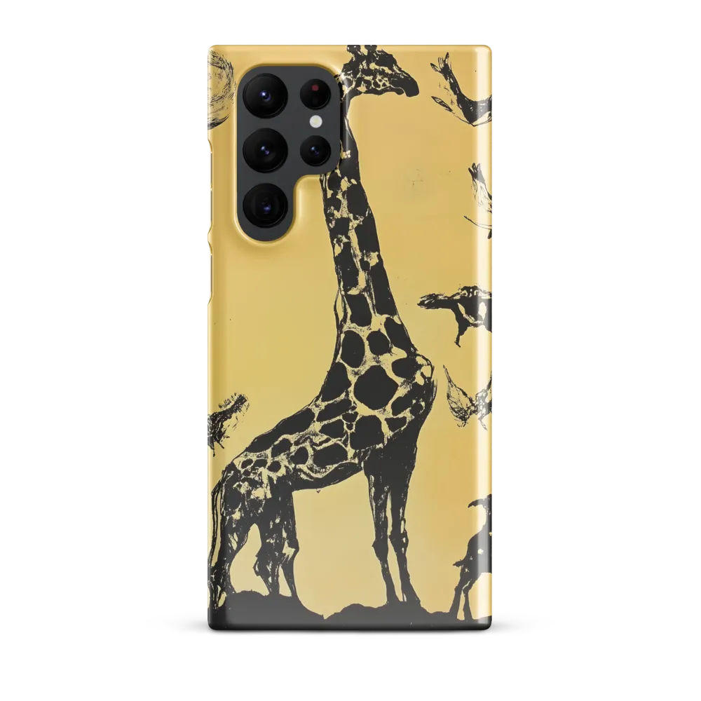 Whimsical Harmony of Giraffe and Birds
