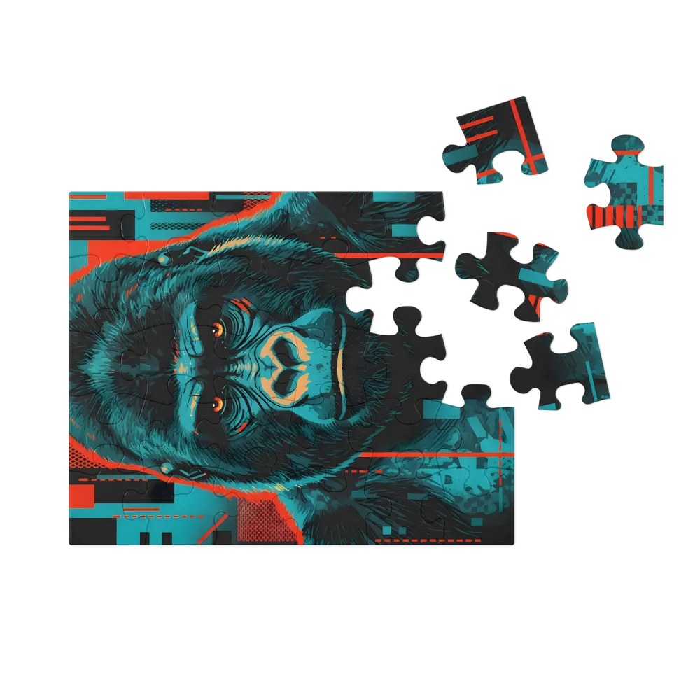Neon Gorilla 
 Jigsaw Puzzle in Tin Box