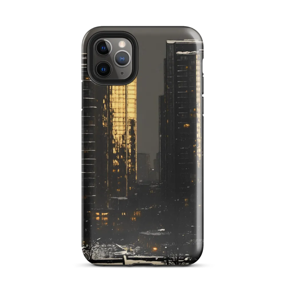 Illuminated Serenity: A Winter's Night in the City | Phone Case |  11 Pro Max | Tough Case | Glossy