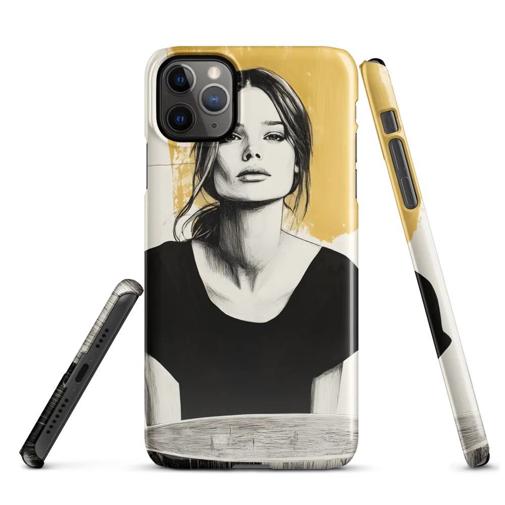 Golden Serenity: A Minimalist Portrait | Phone Case |  11 Pro Max | Snap Case | Glossy