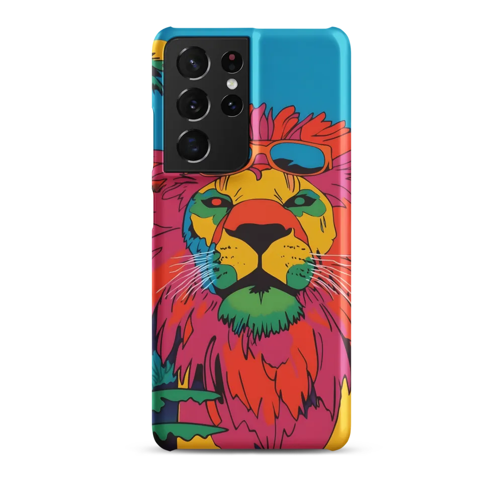 Lion with Sunglasses: A Vibrant Tropical Portrait