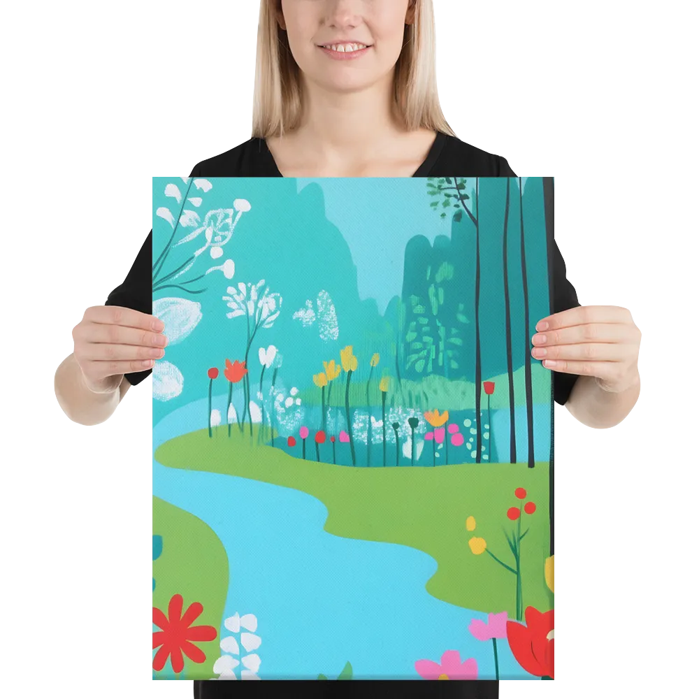 Whispers of Spring: A Colorful Retreat | Canvas | 16″×20″