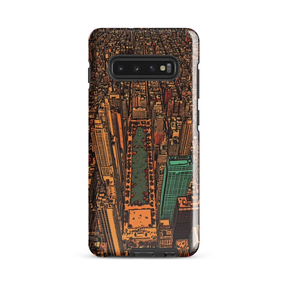 Urban Oasis: Aerial View of City Life | Phone Case |  S10 Plus | Tough Case | Glossy