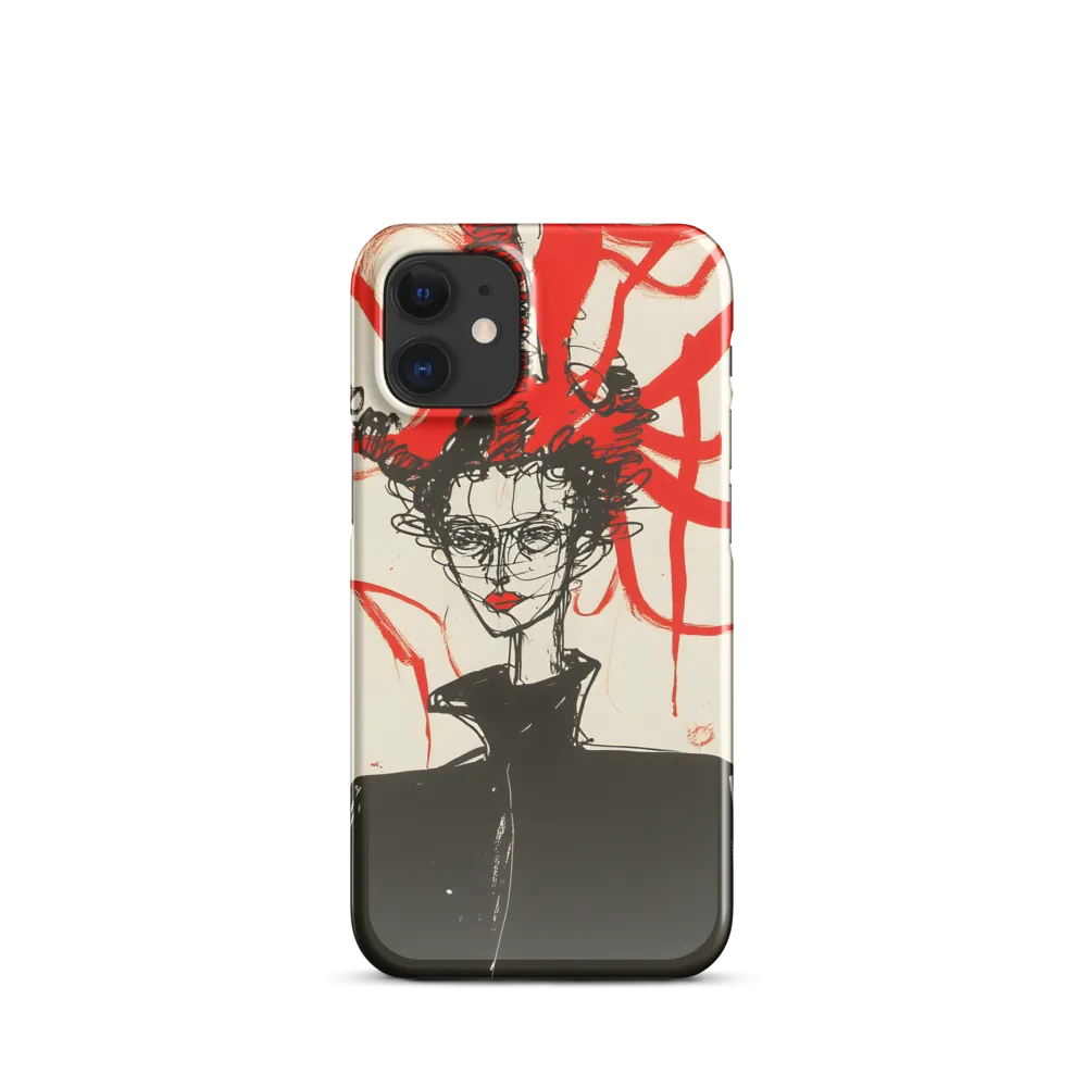 Dramatic Elegance in Red and Black | Phone Case |  12 Mini | Snap Case | Glossy