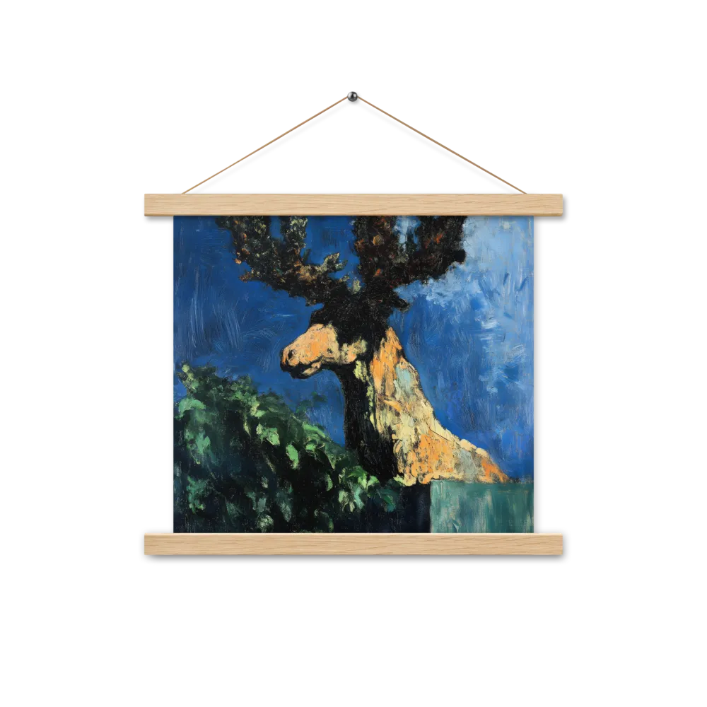The Majestic Deer in Nature | Poster With Oak Wood Hanger | 14″×14″
