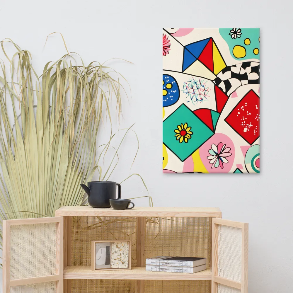 Joyful Geometry: A Playful Dance of Shapes and Colors | Canvas | 24″×36″