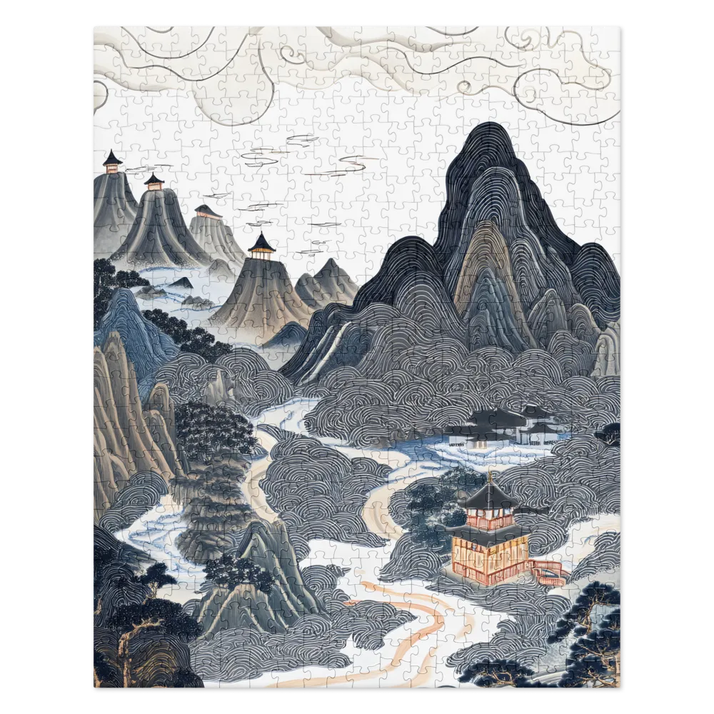 Harmony of Mountains and Temples | Jigsaw Puzzle | 520 pieces