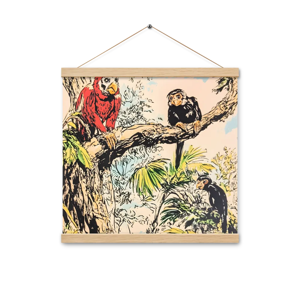 Jungle Harmony | Poster With Oak Wood Hanger | 16″×16″