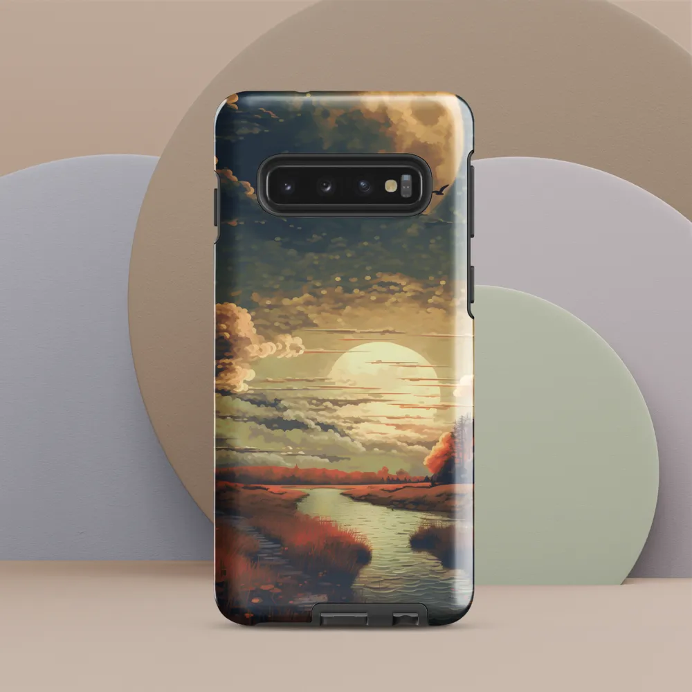 Whispers of Dusk: A Tranquil River Landscape