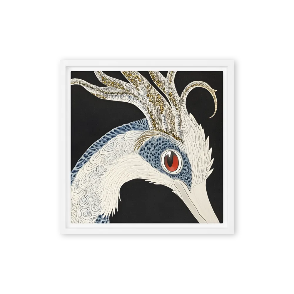 Elegance of the Majestic Peacock | Canvas with White Frame | 12″×12″
