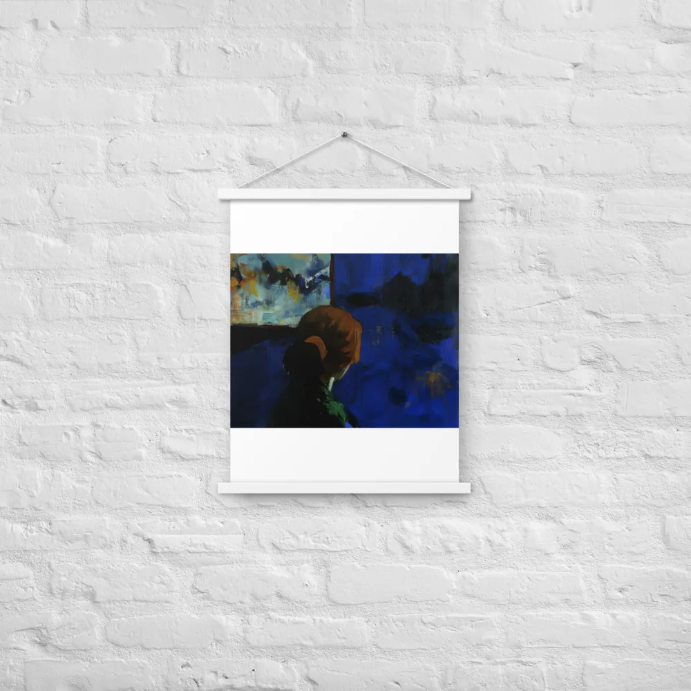 Contemplation Under the Night Sky | Poster With White Wood Hanger | 18″×24″