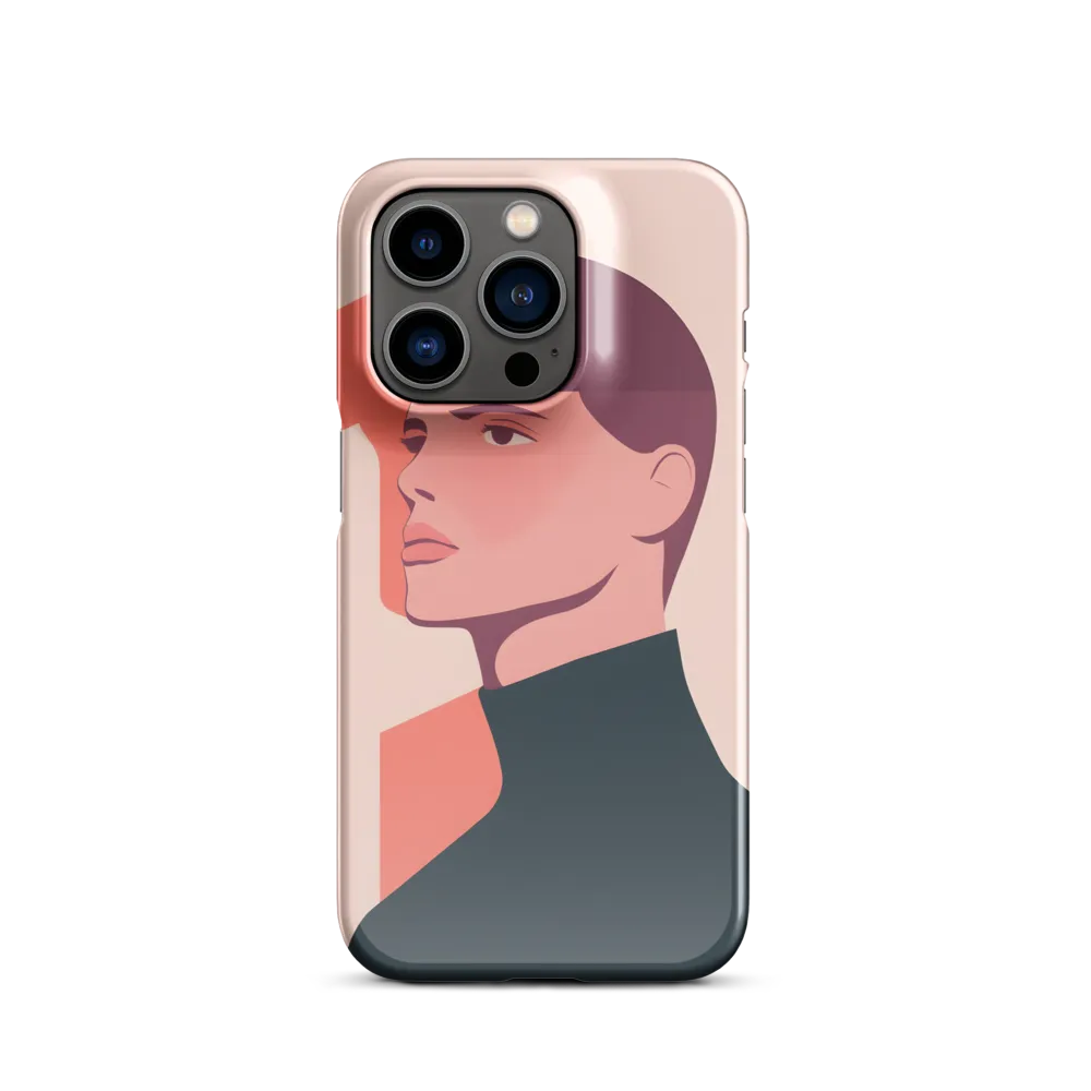 Contemplative Portrait in Minimalism | Phone Case |  14 Pro | Snap Case | Glossy