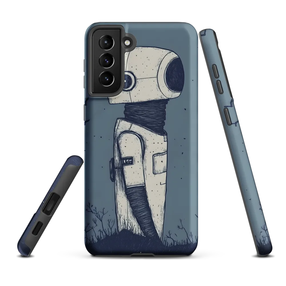 Contemplative Robot in a Barren Landscape | Phone Case |  S21 Plus | Tough Case | Matte