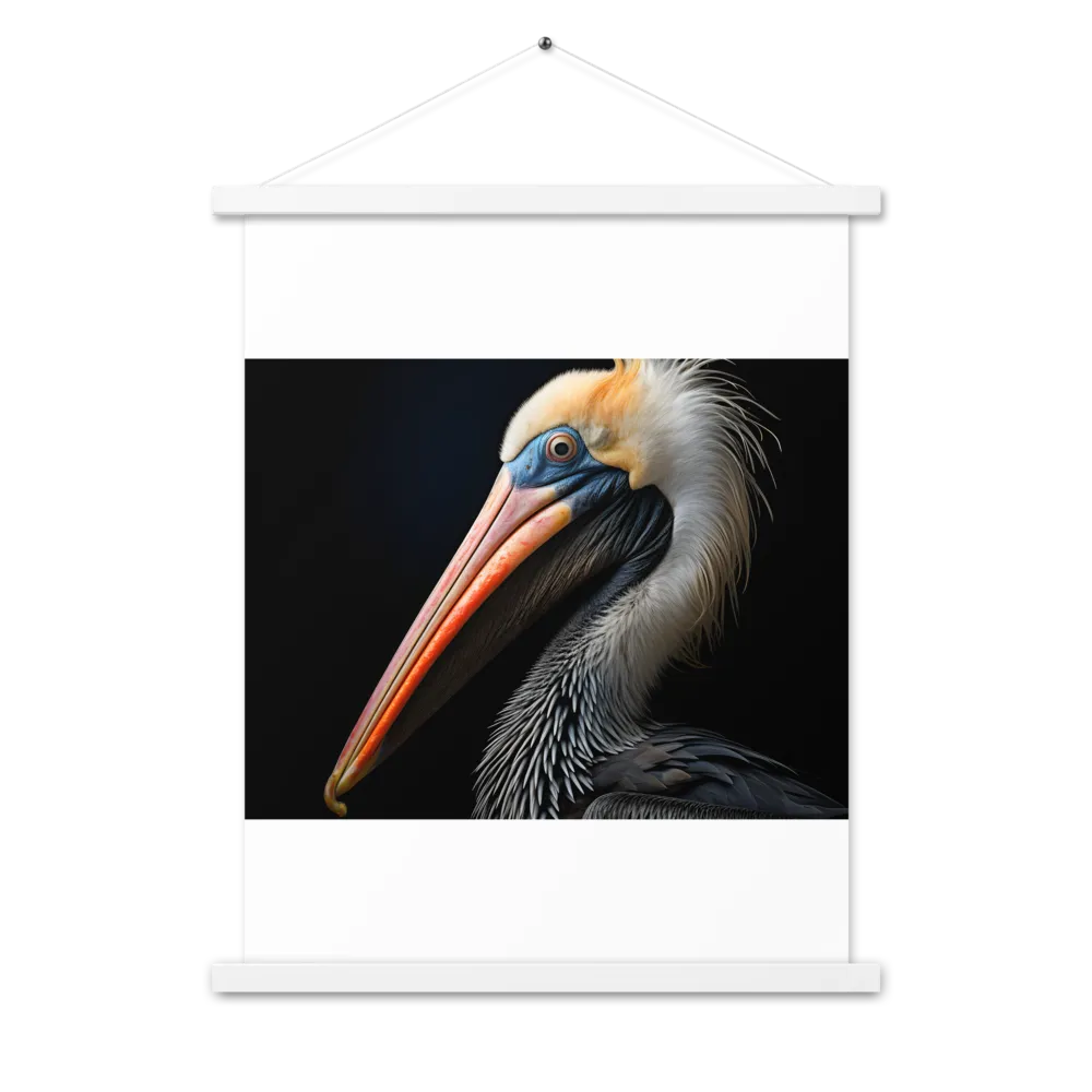 Majestic Portrait of a Pelican | Poster With White Wood Hanger | 18″×24″