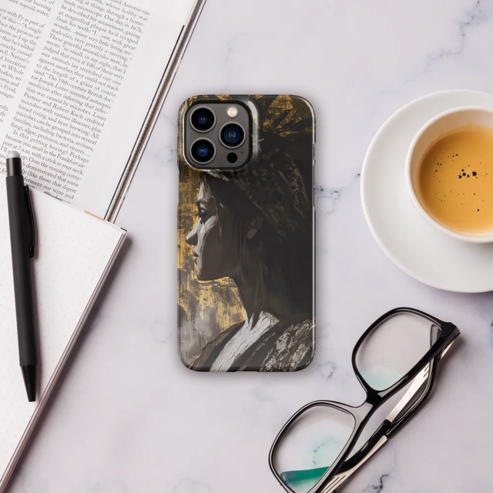 Golden Elegance: A Modern Profile Portrait | Phone Case |  13 Pro Max | Snap Case | Glossy