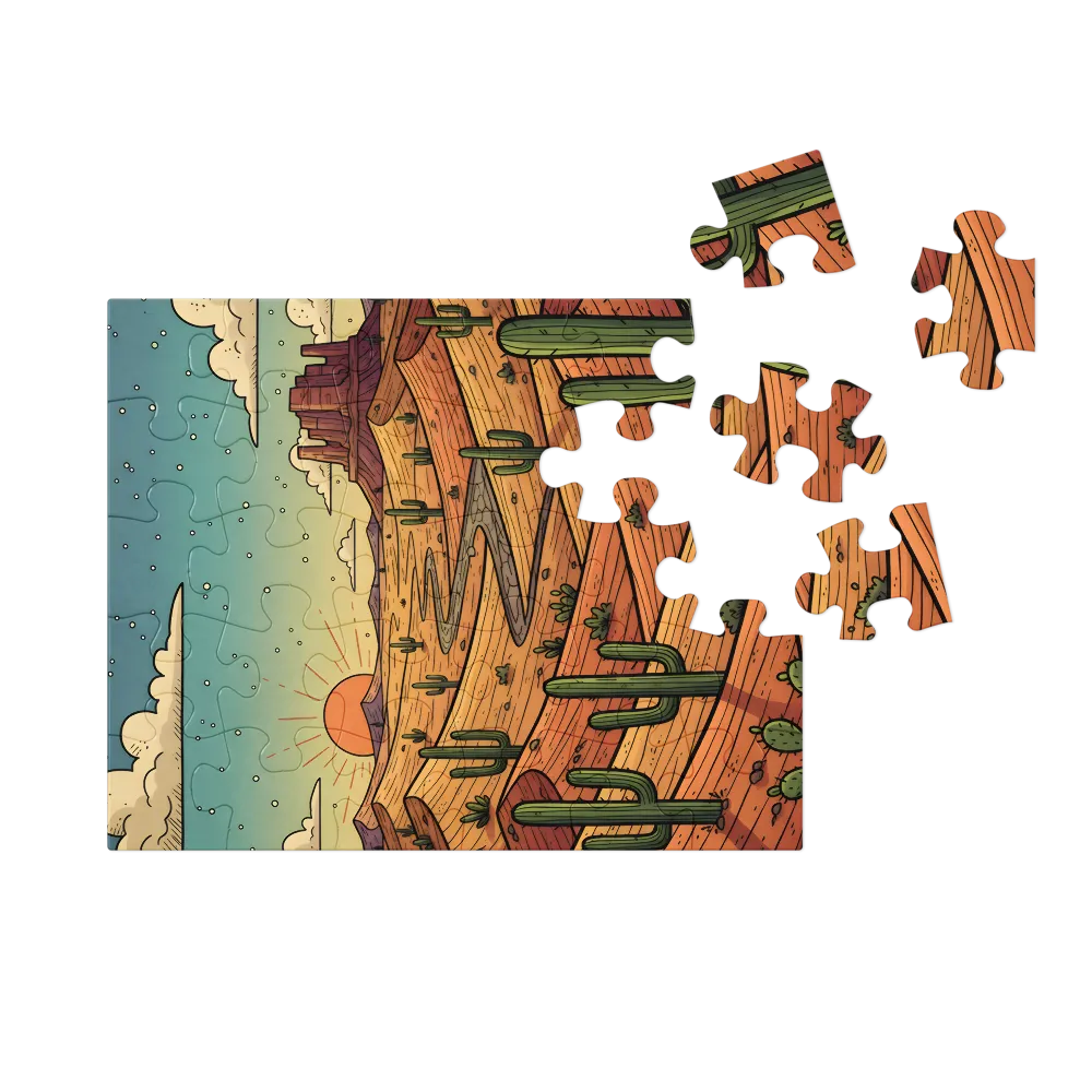 Saguaro Sunset 
 Jigsaw Puzzle in Tin Box