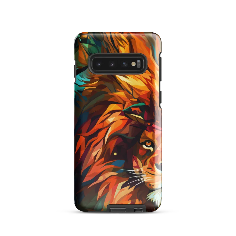 Majestic Gaze: The Polygonal Lion
