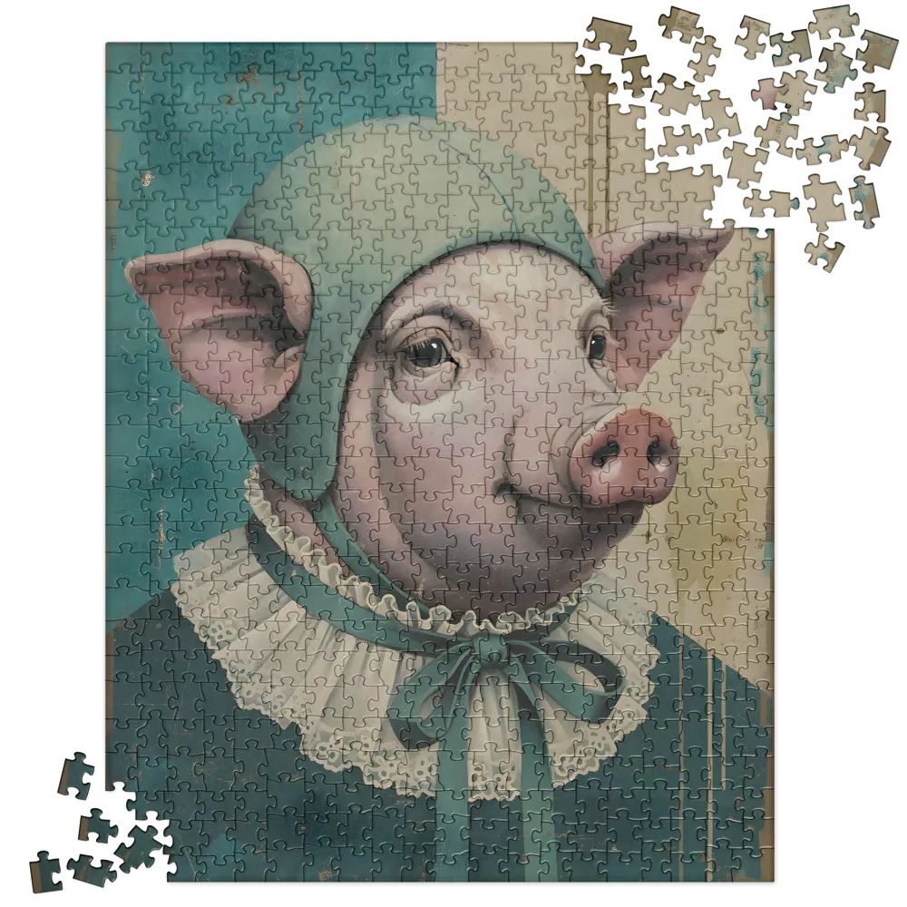Pig in Bonnet 
 Jigsaw Puzzle