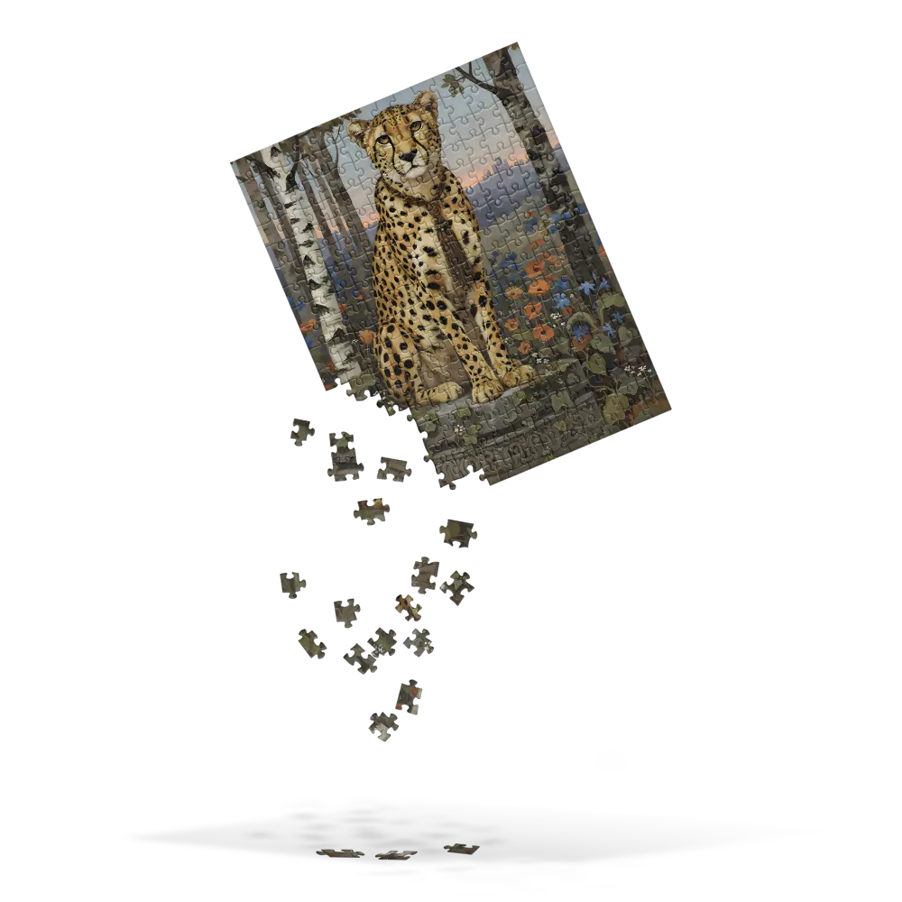 Cheetah on a Pedestal 
 Jigsaw Puzzle