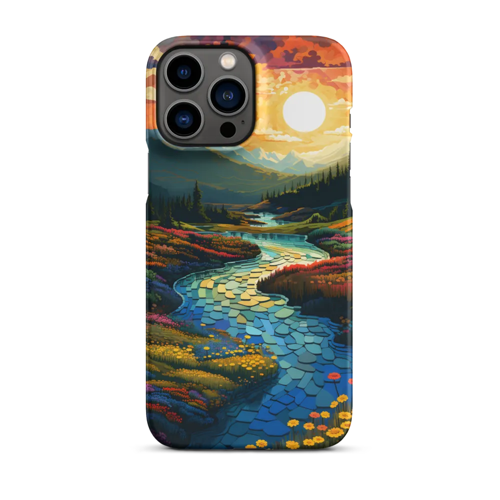 Serenity in Sunset: A Winding River's Embrace