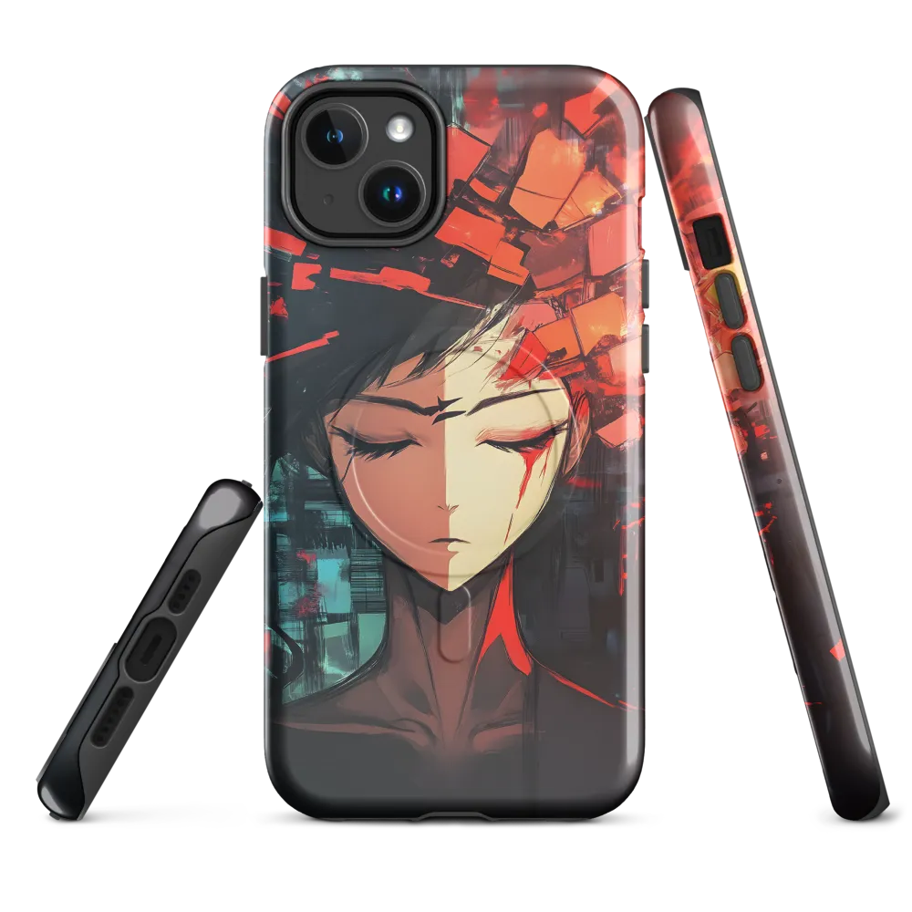 Fragmented Mind: The Silent Struggle | Phone Case |  14 Plus | MagSafe® Tough Case | Glossy