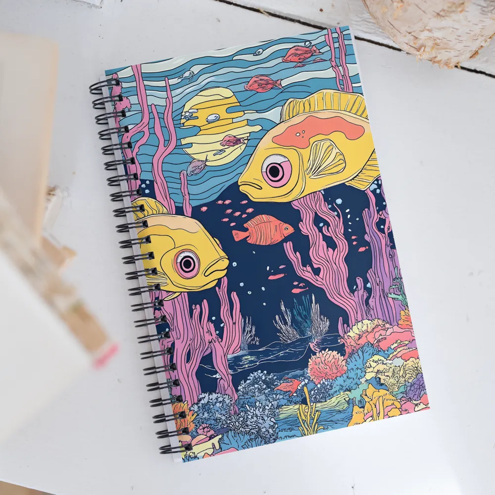 Underwater Dreamscape: A Playful Encounter | Spiral Notebook