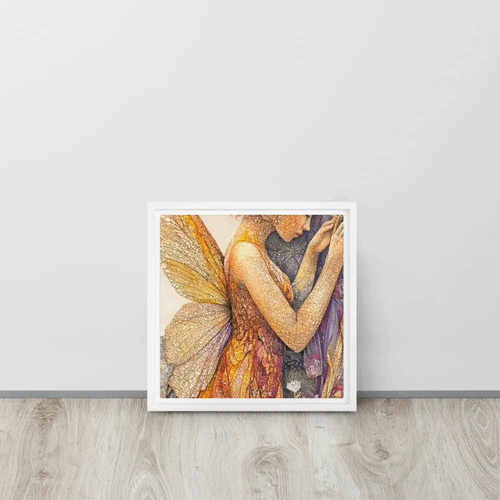 Whispers of the Frosted Meadow | Canvas with White Frame | 12″×12″